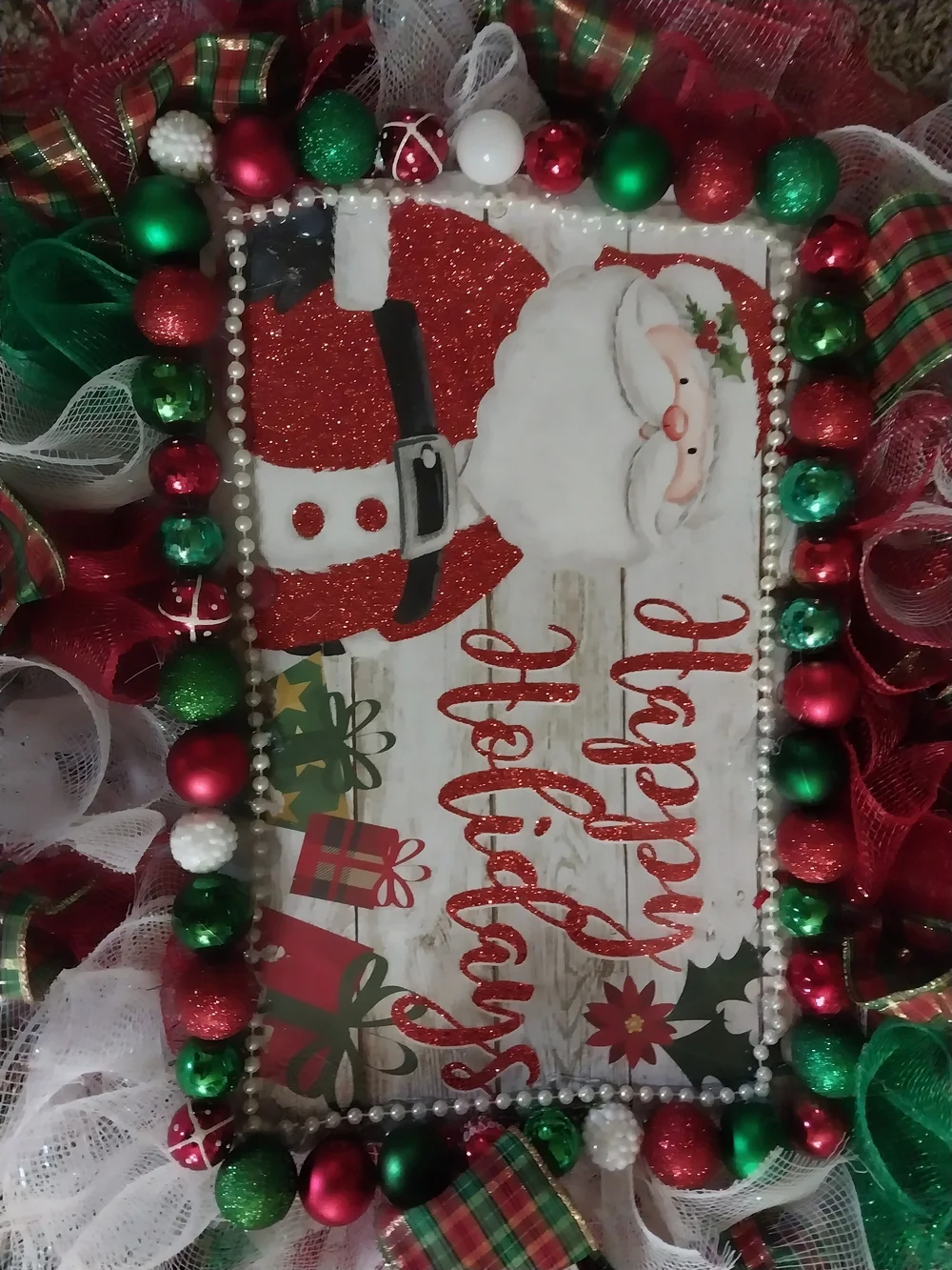 Holiday Santa Mesh and Ribbon 25